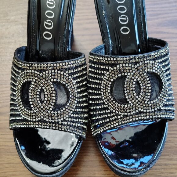 Dodo Brand | Wedge Sandals | Jeweled Design | Black Color | Size 7 - Picture 1 of 8